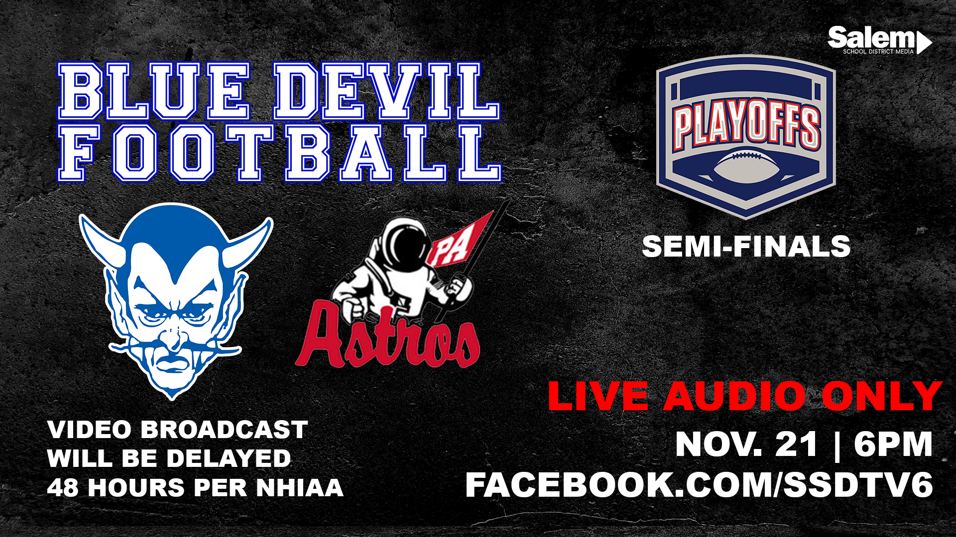 AUDIO ONLY: BLUE DEVIL FOOTBALL | SALEM AT PINKERTON - NOVEMBER 21, 2025 | SEMI-FINALS